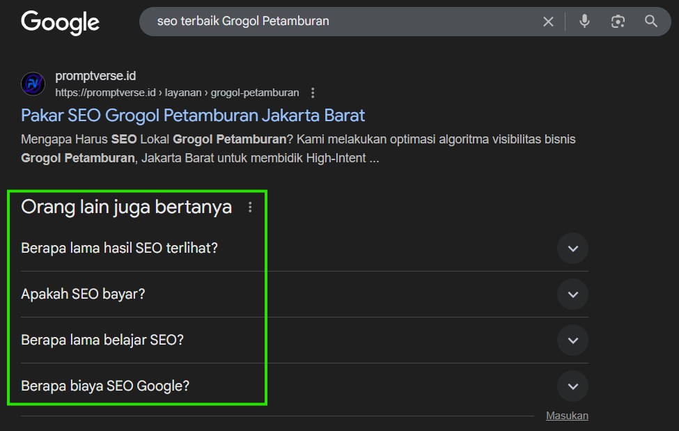 Dominasi Mutlak SEO Grogol Petamburan - Ranking #1